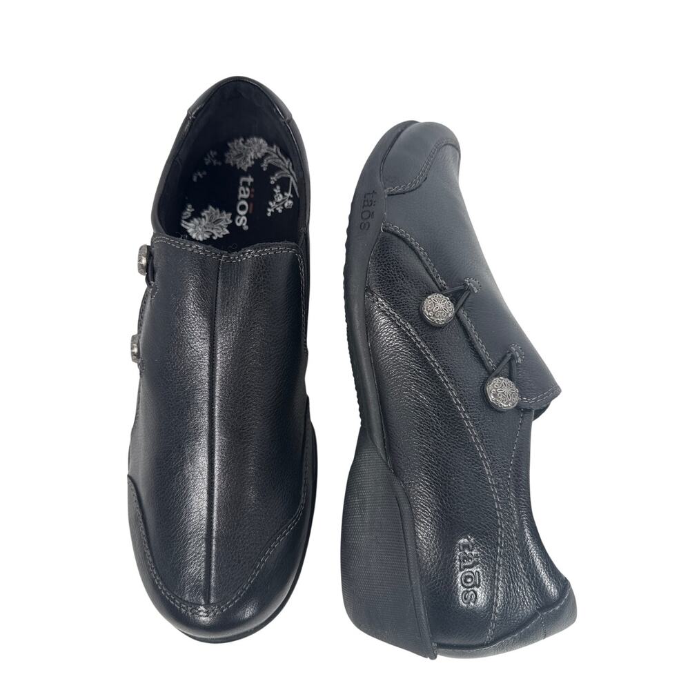 Taos Encore Casual Shoes‎ Slip On Womens 9.5 Black Leather Artisan